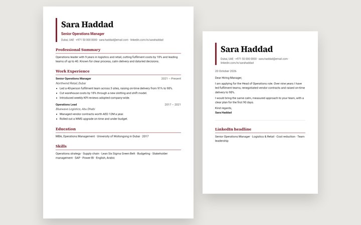 Senior Leader CV look